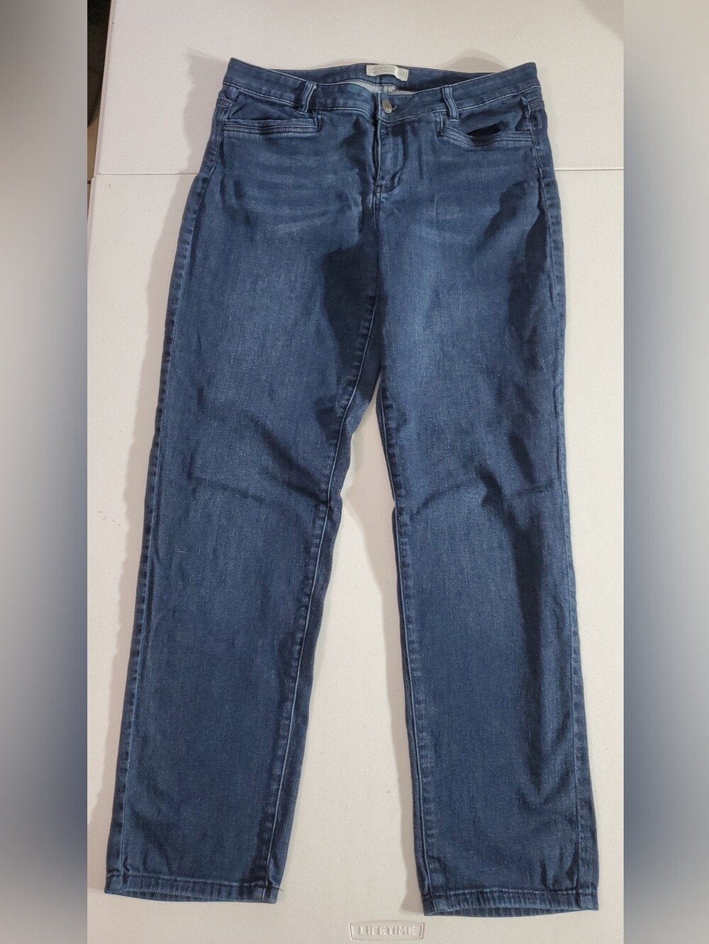 J. Jill Women's Sz 10 Dark Blue Straight-Leg Boyfriend Jeans